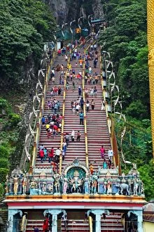 Kuala Lumpur Collection: Stairs leading up to the Batu Caves, a Hindu shrine in Kuala Lumpur, Malaysia