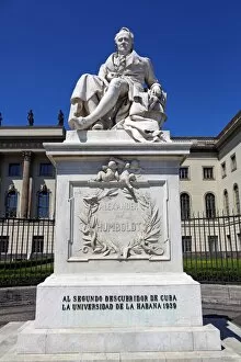 Images Dated 7th June 2014: Statue of Alexander von Humboldt in front of the Humboldt University in Berlin, Germany