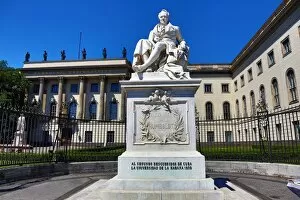 Images Dated 7th June 2014: Statue of Alexander von Humboldt in front of the Humboldt University in Berlin, Germany