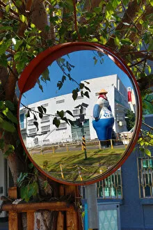 Images Dated 1st March 2020: Statue at the Pier 2 Art Center in a mirror, Kaohsiung City, Taiwan