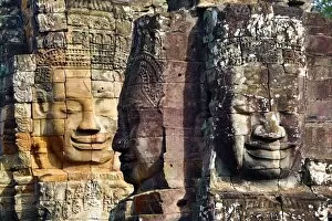 Images Dated 18th November 2016: Stone face in the ruins of the Bayon Khmer Temple, Angkor Thom, Siem Reap, Cambodia