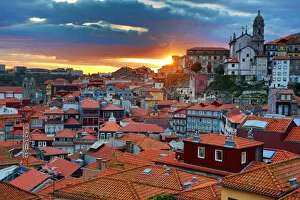 Porto, Portugal Collection: Sunset over the rooftops of the City of Porto, Portugal