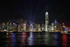 Images Dated 14th August 2012: Symphony of Lights and the Hong Kong Skyline