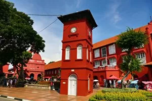 Malacca Collection: Tang Beng Swee Clock Tower in Dutch Square, known as Red Square, in Malacca, Malaysia
