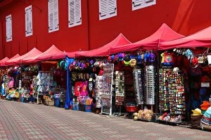 Malacca Collection: Tourist souvenir shops in Dutch Square, known as Red Square, in Malacca, Malaysia
