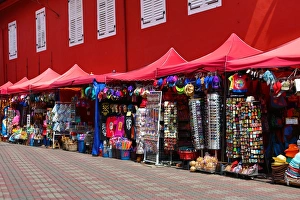 Tourist souvenir shops in Dutch Square, known as Red Square, in Malacca, Malaysia Tourist souvenir shops in Dutch Square, known as Red Square, in Malacca, Malaysia