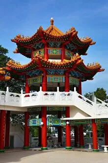 Kuala Lumpur Collection: Tower and roof decorations on the Thean Hou Chinese Temple, Kuala Lumpur, Malaysia