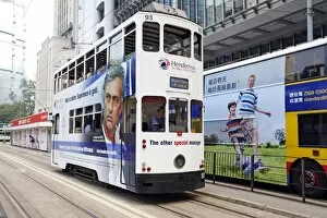 Images Dated 15th August 2012: Traditional Double-Decker Tram, Hong Kong, China