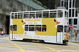 Hong Kong Collection: Traditional Hong Kong tram in Central, Hong Kong, China