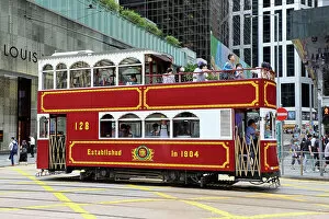Hong Kong Collection: Traditional Hong Kong tram in Central, Hong Kong, China