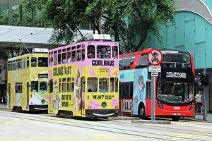 Hong Kong Collection: Traditional Hong Kong trams in Central, Hong Kong, China