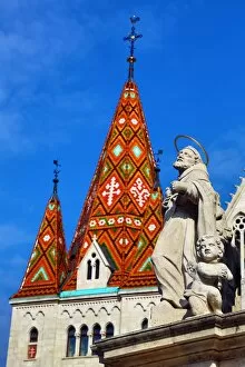 Budapest, Hungary Collection: Traditional tiled roof of the Matthias Church in Budapest, Hungary