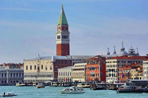 Images Dated 9th February 2013: The Venice waterfront and St. Marks Campanile bell tower in Venice, Italy