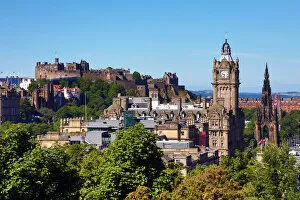 Scotland Collection: View of Edinburgh city skyline and the Castle from Calton Hill, Edinburgh, Scotland