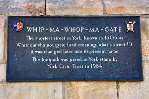 Yorkshire Collection: Whip-ma-whop-ma-gate street sign in York, Yorkshire, England