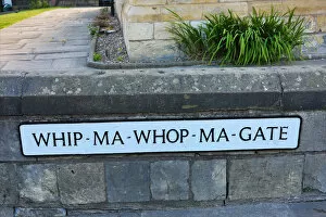Yorkshire Collection: Whip-ma-whop-ma-gate street sign in York, Yorkshire, England