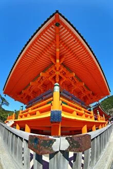 Kyoto, Japan Collection: Wide angle roof of 3 storey pagoda, Kiyomizu-dera Temple, Kyoto