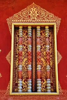 Images Dated 13th September 2015: Window decorations at Wat Sen temple, Luang Prabang, Laos