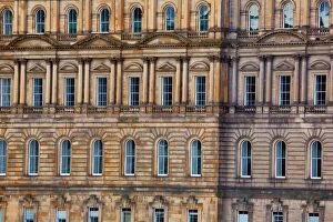 Images Dated 30th April 2016: Windows of classic old building on North Bridge in Edinburgh, Scotland, United Kingdom