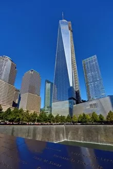 Images Dated 20th October 2013: One World Trade Center ( 1 WTC ) building and the National September 11 Memorial for 9 / 11