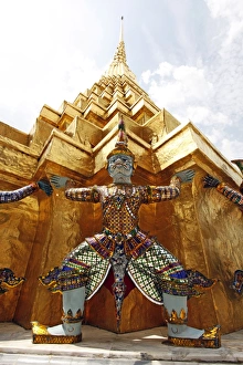 Yaksha Demon Statue face at Wat Phra Kaew in Bangkok, Thailand