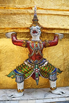 Yaksha Demon Statue, Wat Phra Kaew, Temple of the Emerald Buddha Complex, Bangkok, Thailand Yaksha Demon Statue, Wat Phra Kaew, Temple of the Emerald Buddha Complex, Bangkok, Thailand