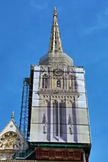 Images Dated 27th May 2016: Zagreb Cathedral with tower renovation in Zagreb, Croatia
