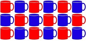 Red and Blue Coffee and Tea Mugs hot drink mug design